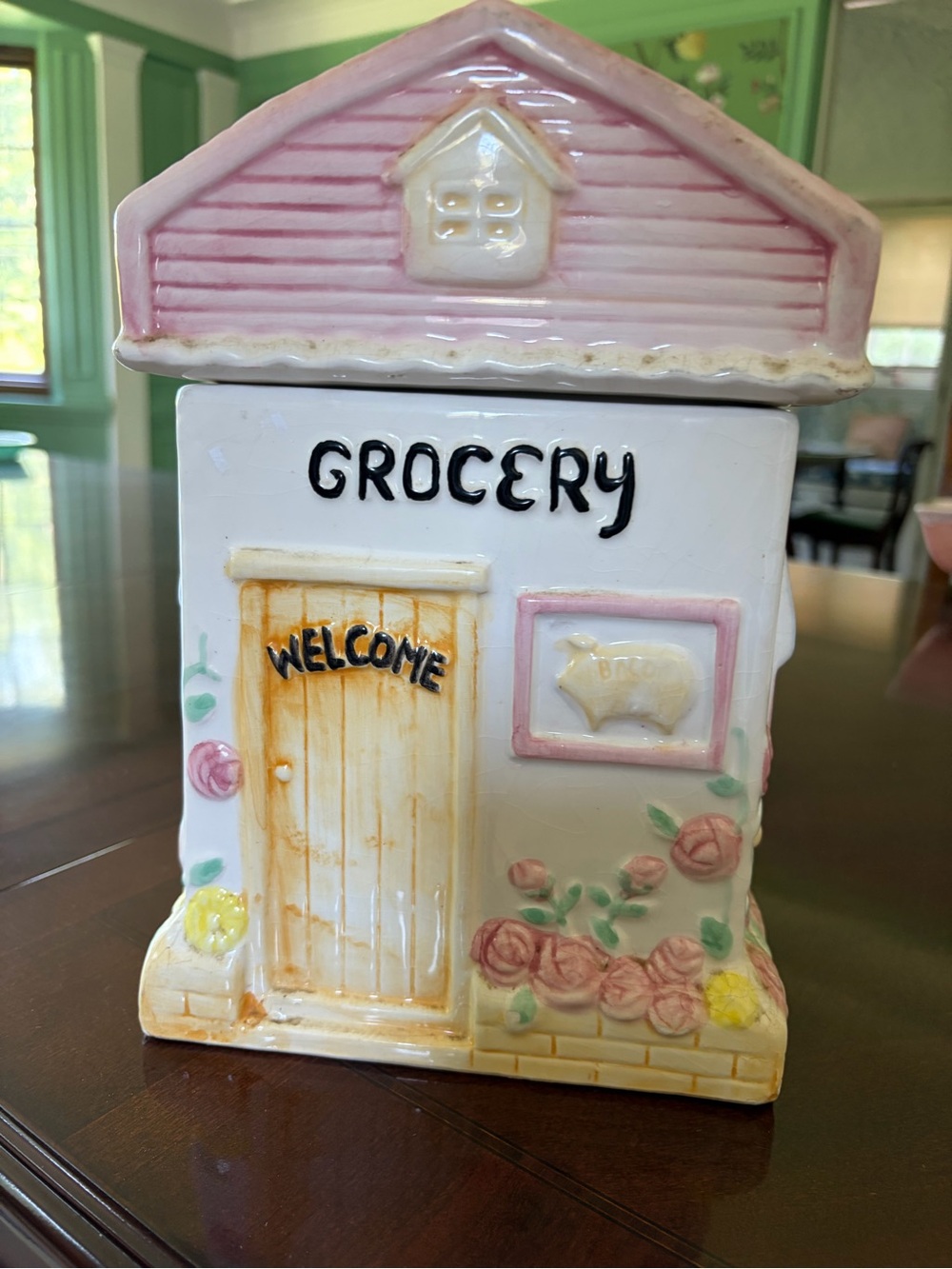Vintage ceramic grocery kitchen canister